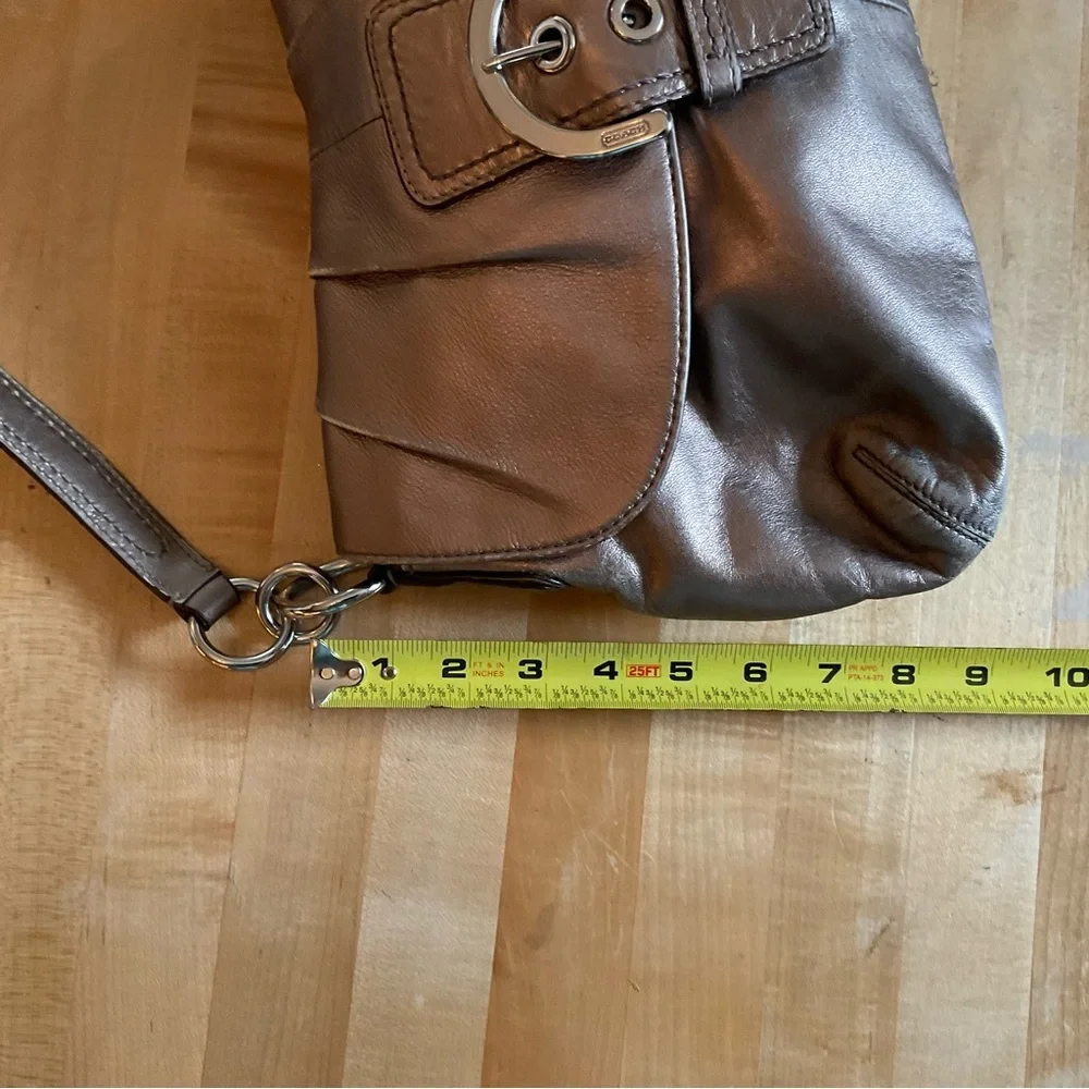 Coach Metallic Leather Hobo Shoulder Bag | Gold Bronz - Picture 14 of 16